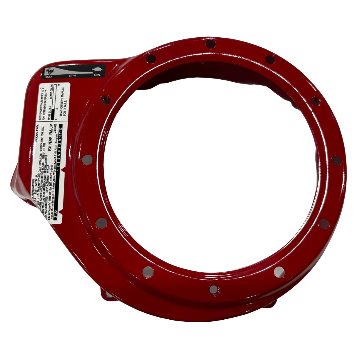 Genuine Honda GX120, R280 Red - Fan Cover Housing, Side Flywheel Cover. 19610-ze0-00zs