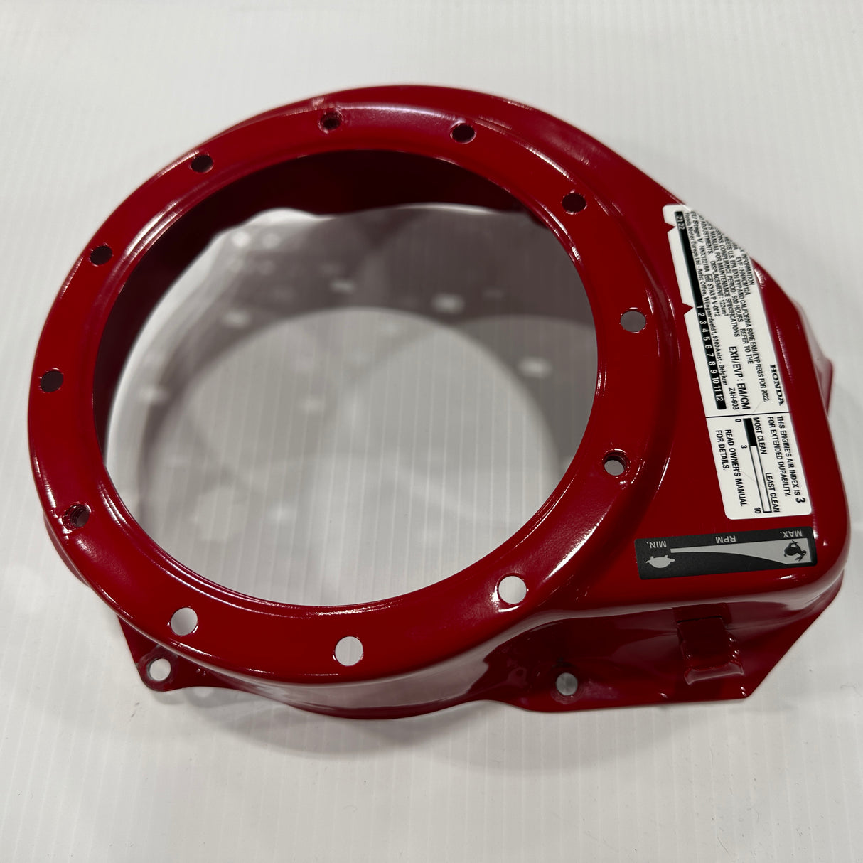 Genuine Honda GX120, R280 Red - Fan Cover Housing, Side Flywheel Cover. 19610-ze0-00zs
