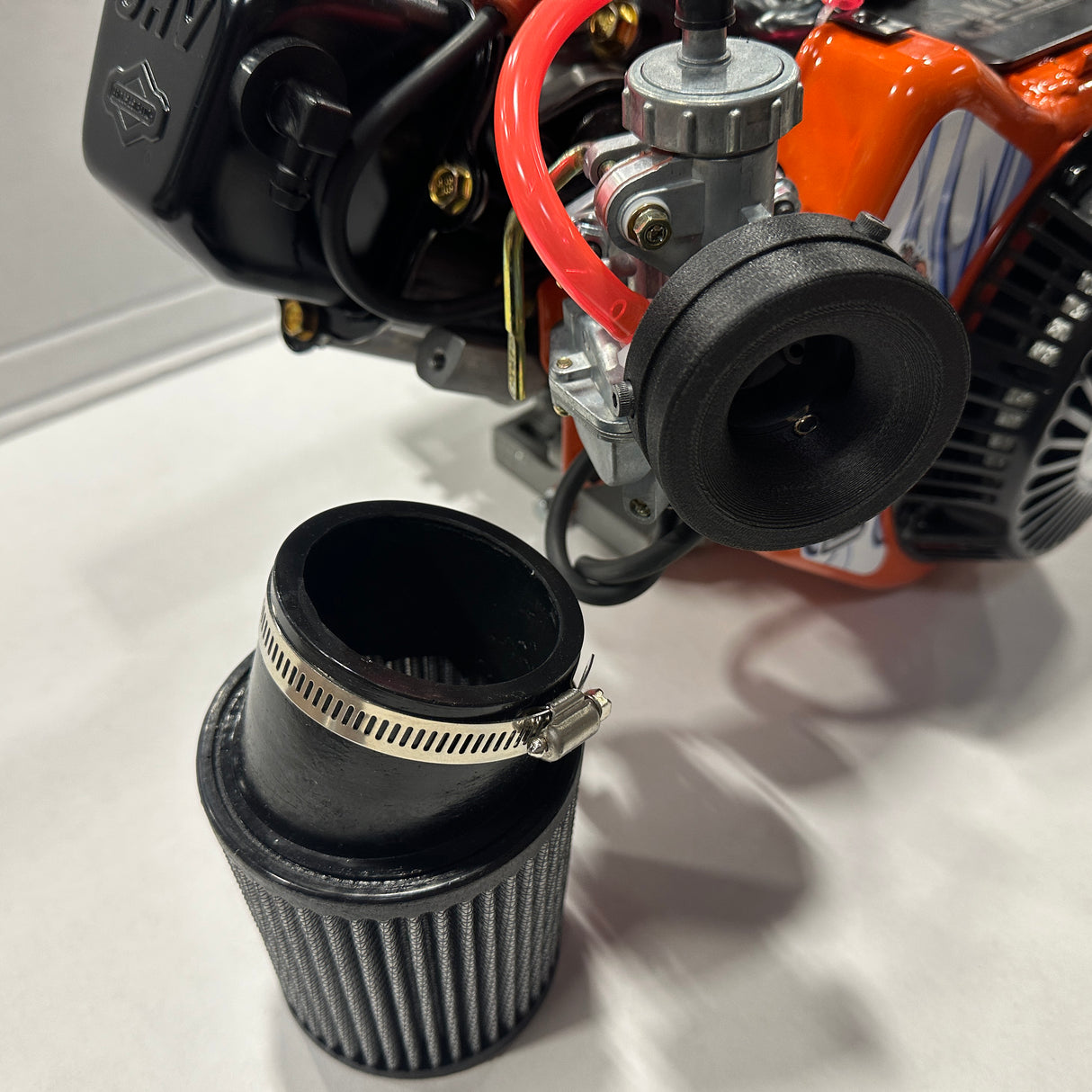 Briggs & Stratton World Formula Air Filter Velocity Stack Adapter for PZ22 Carb and filter opening 2 3/8" KBP4011 Racing or Mini Bike (Copy)