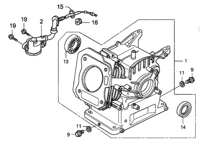 Honda 120/160 Cylinder Block Oil Seal, Flywheel Side - 91202-ze6-013 - 1pc
