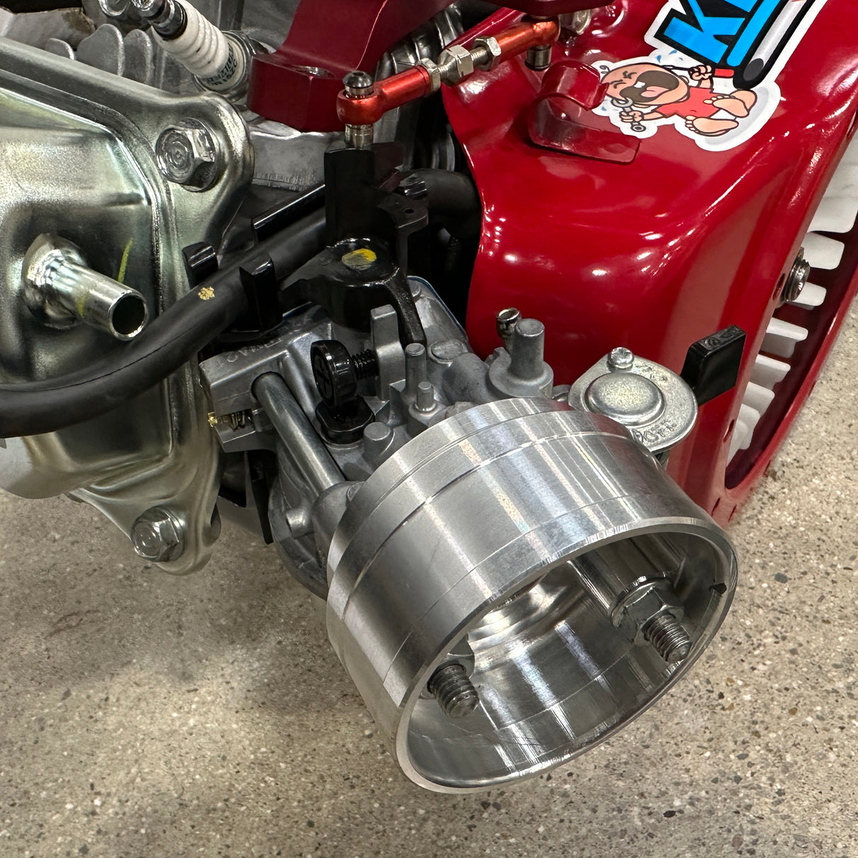 Honda Quarter Midget Air Filter Adapter Carb Cup GX120 GX160 USAC QMA QM1048AS Silver