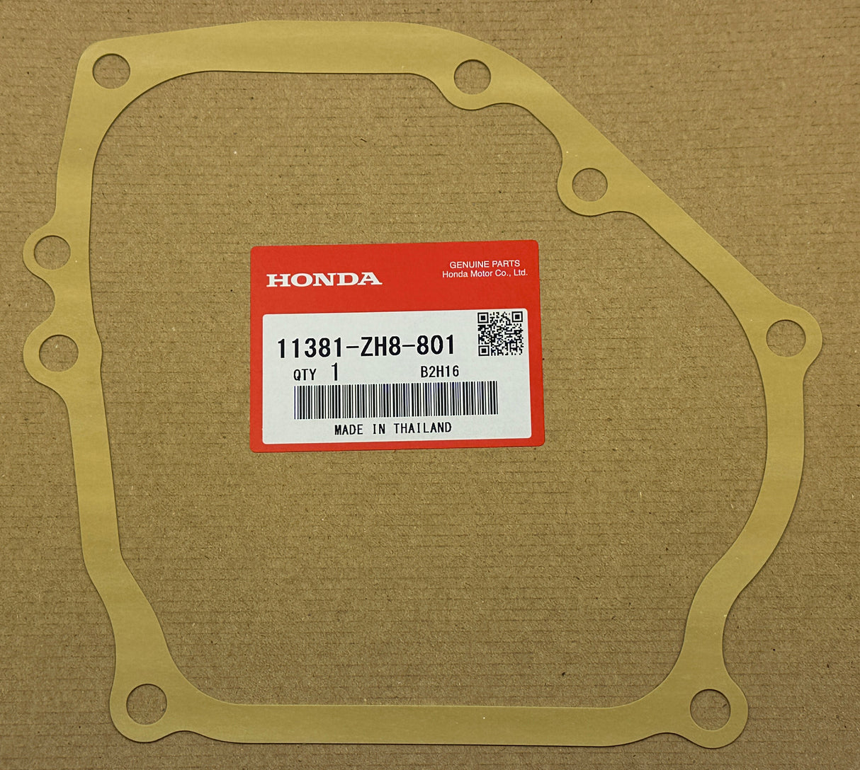 Genuine Honda  GX160/200, Side Cover Crank Case Gasket,  Engines UT1, UT2, UT2.5 11381-zh8-801