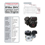 Predator 212 Horizontal Shaft Mini Wedge or Oval Kart Krybaby Race Prepped Engine Stamped Steel Valve Cover
