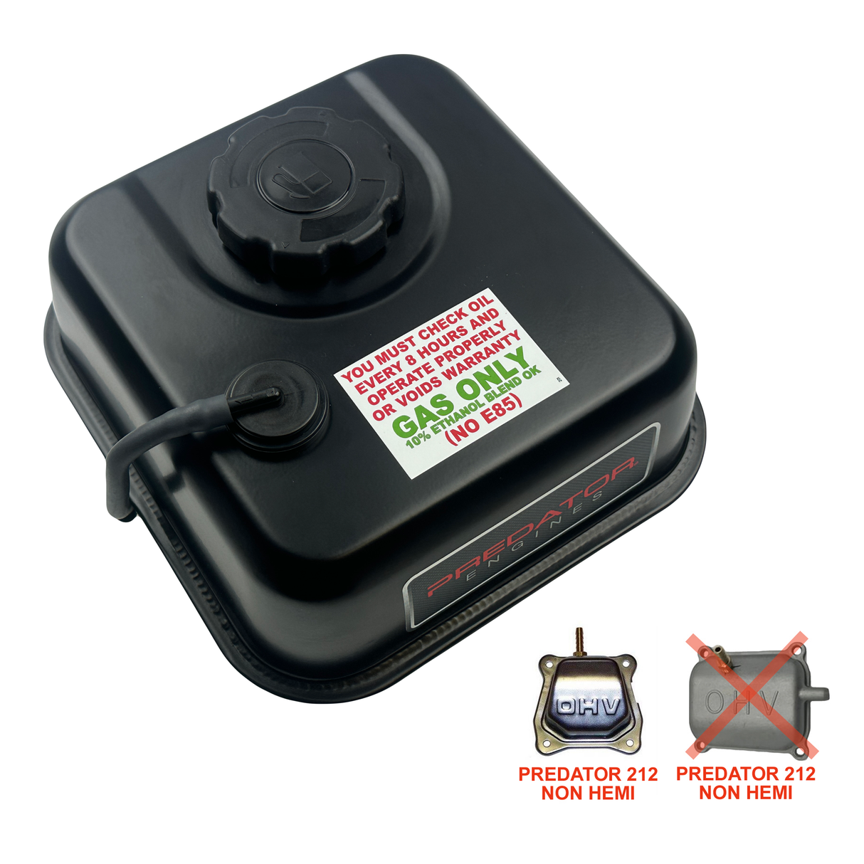 PREDATOR FUEL GAS TANK 212cc non-hemi Brand New take off 69730 9 gal KBP4000