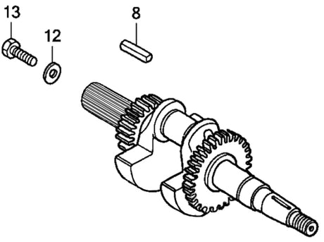 Genuine Honda Crankshaft UT3 GX120HX2 Quarter Midget Crank 13310-z4h-720 splined shaft for 6 to 1 gear box